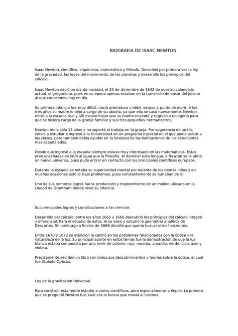 PDF Biografia De Isaac Newton Docx Jose Andre DOKUMEN TIPS