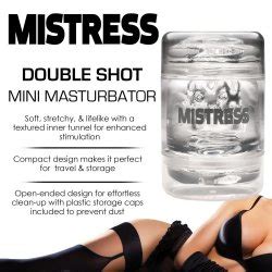 Mistress Double Shot Mini Masturbator Pussy Ass Clear Sex Toys Adult Novelties Reagan Foxx