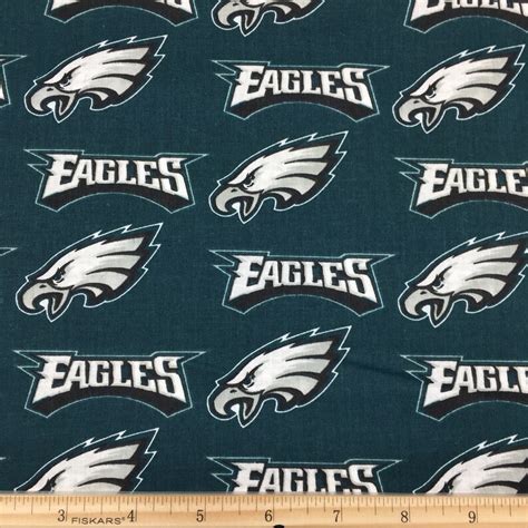 Nfl Eagles Cotton Fabric By The Yard 36 X 58 Etsy