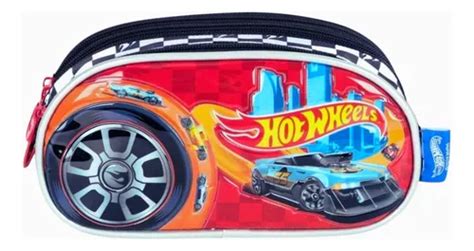 Estojo Escolar Triplo Infantil Hot Wheels Luxcel MercadoLivre