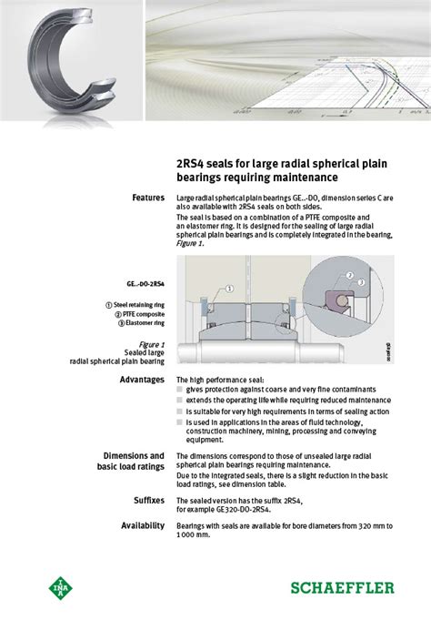 Rs Seals For Large Radial Spherical Plain Bearings Requiring