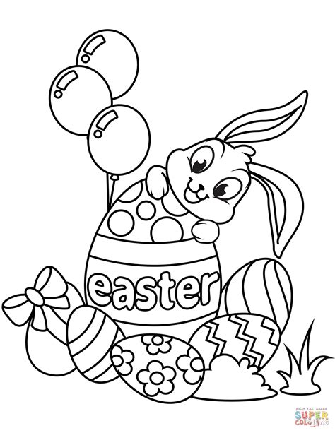 Cute Easter Bunny And Eggs Coloring Page Free Printable Coloring Pages Hot Sex Picture