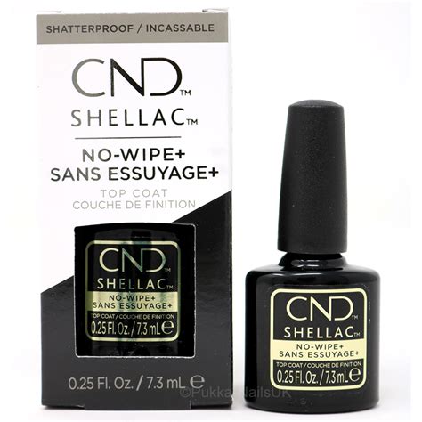 Cnd Shellac No Wipe Top Coat 73ml Uv Gel Polish Pukka Nails