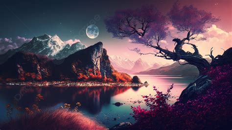 Natural Purple Beautiful Fantasy Background, Natural, Background ...