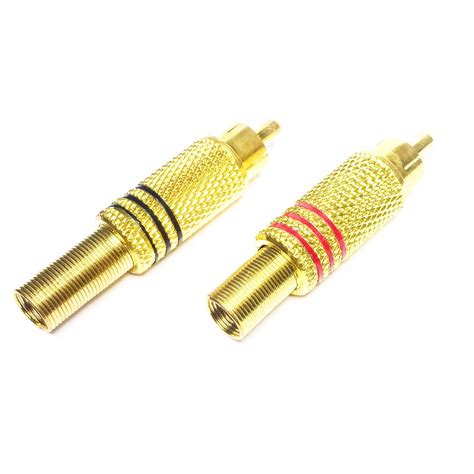 Conector Plug Rca Macho Met Lico Mola Achei Componentes