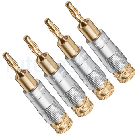 Clicktronic Gold Plated 4mm Banana Plugs Pack Of 4 Future Shop