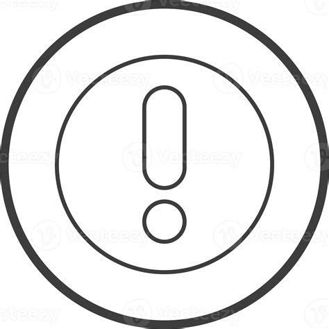 Warn Icon In Thin Line Black Circle Frames Png