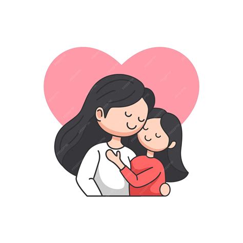 Premium Vector Mother And Daughter Hugging