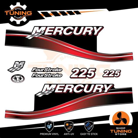 Kit Stickers Marine Engine Outboard Mercury 225 Hp Etsy