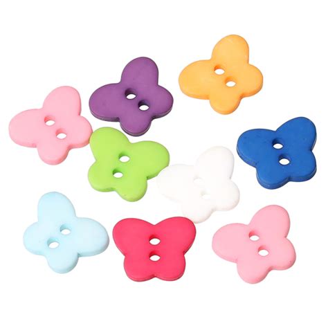 DoreenBeads Resin Sewing Buttons Scrapbooking 2 Holes Butterfly At