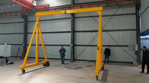 Portable Mobile Universal Wheel Electric Hoist Single Beam Gantry Crane