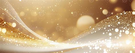 White And Gold Abstract Glitter Lights Style Luxury Background Banner