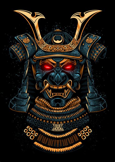 Illustration Artistiques Golden Samurai Mask Europosters