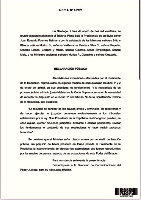 Claudio Agüero San Juan on Twitter La declaración del Poder Judicial