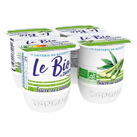 DANONE Yaourt Bio Au Sucre De Canne 4x125g 4x125g Pas Cher Auchan Fr