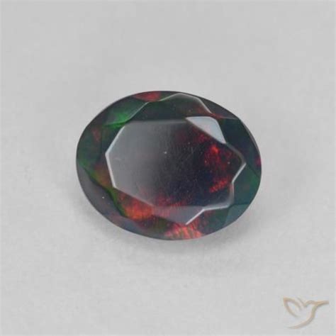 1 09 Carat Oval Black Opal Gemstone For Sale Loose Certified Black