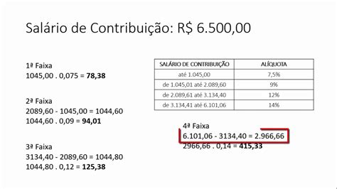 Cálculo Da Contribuição à Previdência Social Youtube