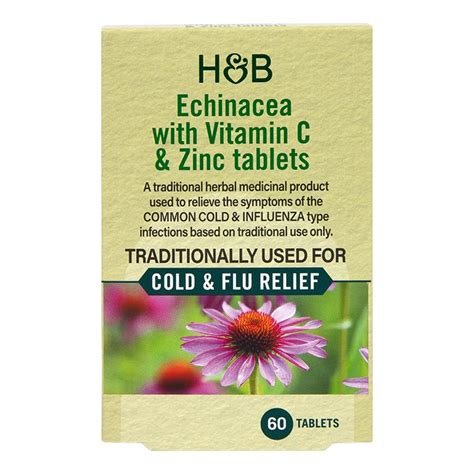 Echinacea With Vitamin C Zinc 60 Tablets Holland Barrett