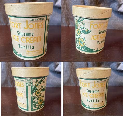 1940s Fort Jones Ca Creamery One Pint Ice Cream Container Vtg Art Nouveau Style Ebay