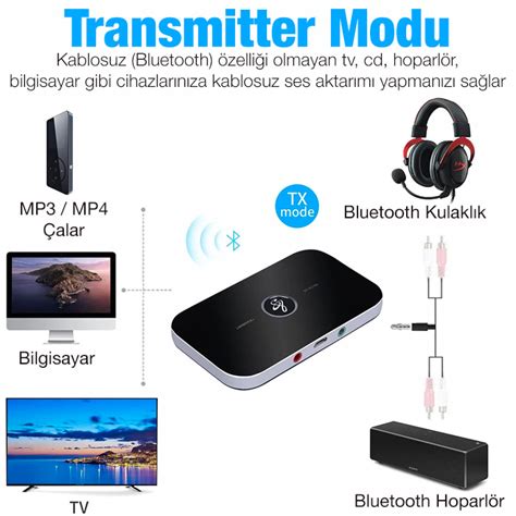 Ally In Kablosuz Bluetooth Ses Al C Verici Receiver Transmitter