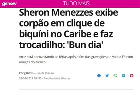 Sheron Menezzes curte férias no Caribe e surpreende fãs