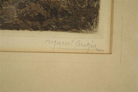 Marcel Augis Two Colored Etchings Signed Lower Right