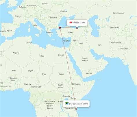 Flights From Trabzon To Dar Es Salaam Tzx To Dar Flight Routes