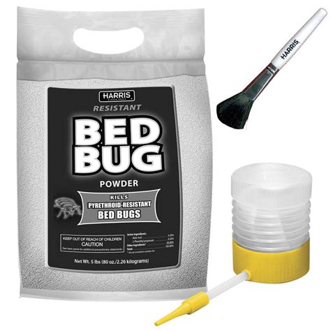 Harris 80 Oz Resistant Bed Bug Powder With Applicator Brush Blkbb P80