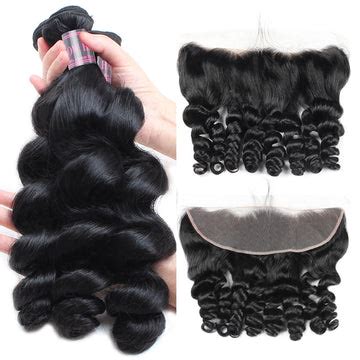 Virgin Hair Bundles with Lace Frontal Closure | Premium Fullness - IshowHair