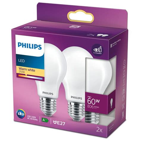 Philips CorePro LEDbulb ND 8 60W A60 E27 827 2 Pack