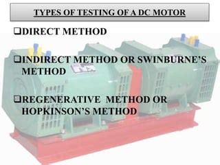 Testing Of DC Motors PPT