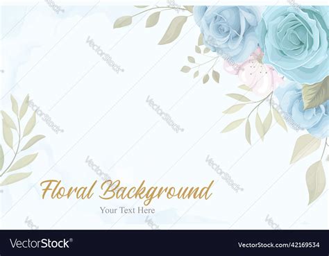 Beautiful floral background with blue flowers Vector Image