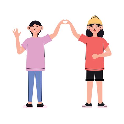 Gay Couple Making Heart Vector Art At Vecteezy