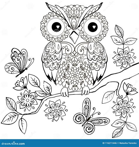 Coloring Pages Abstract Owls