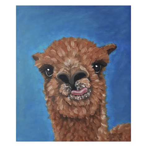 Llama Painting Etsy