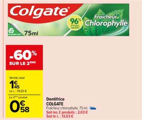 Lot De 2 Tubes De Dentifrice Colgate Fraicheur Chlorophylle Dealabs