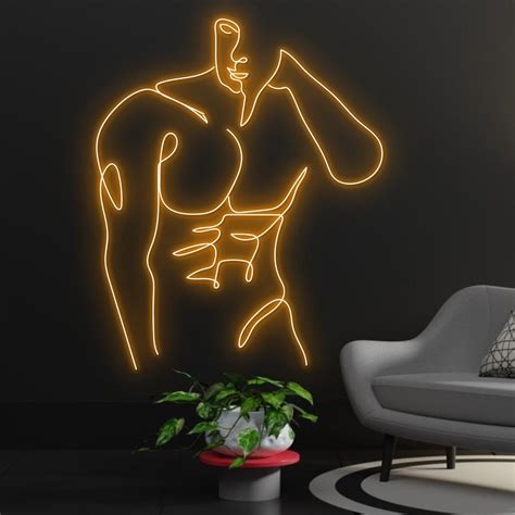 6 Packs Man Body Neon Sign Naked Man Neon Light Man Line Led Etsy