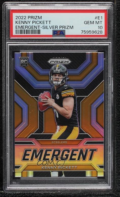 2022 Panini Prizm Emergent Silver Prizm E 1 Kenny Pickett RC For