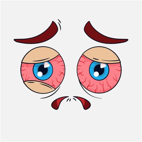 Free Vector Hand Drawn Red Eyes Cartoon Illustration