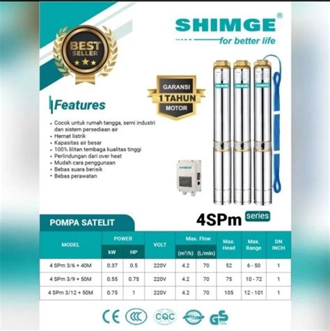 Jual Pompa Satelit Hp Shimge Pompa Submersible Pump Hp Shimge