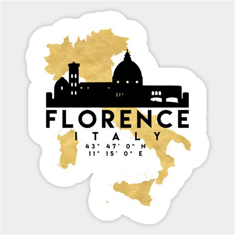 Florence Italy Skyline Map Art Florence Sticker Teepublic