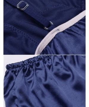 Women Sexy Sleepwear Silk Satin Chemises Lingerie Halter Babydoll Nightdress Set Navy Blue