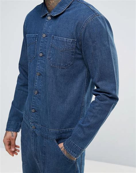 ASOS Denim Boiler Suit In Indigo In Blue For Men Lyst