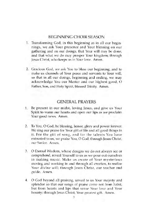 Prayer For Choir Rehearsal Churchgists