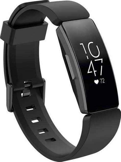 By Qubix Fitbit Inspire Hr Siliconen Bandje Met Gesp Large Zwart