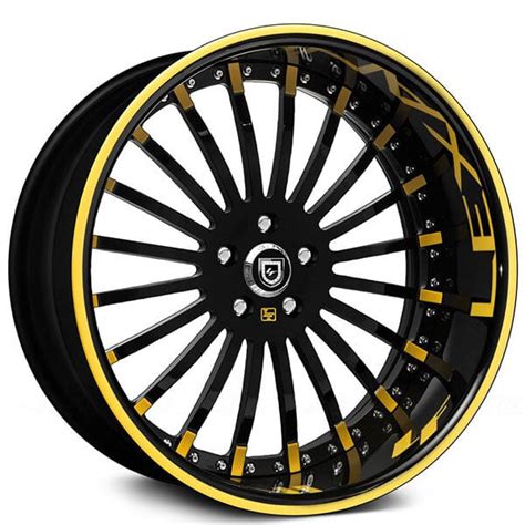 21 Lexani Forged Wheels Lf Luxury Lf 714 Black With Yellow Tips And