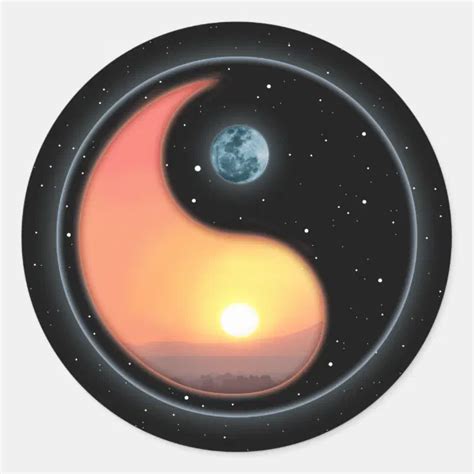 Ying Yang Sunset Classic Round Sticker Zazzle