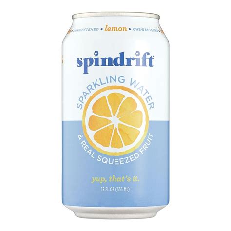 Spindrift Sparkling Water Lemon Flavored Made With Real Squeezed