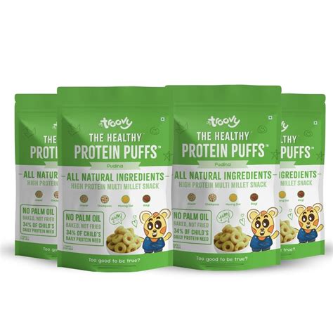 troovy  healthy high protein puffs pudina pushmycart