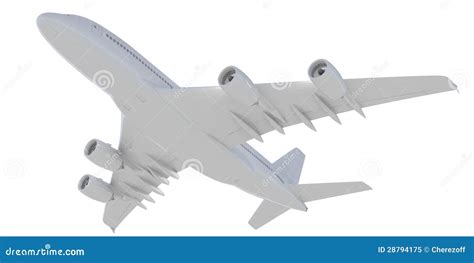 White Passenger Plane. Bottom View Royalty Free Stock Photo - Image ...